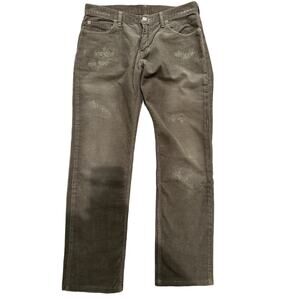 RH Vintage Chino Pant Men's 31x31 Green Cotton Corduroy Distressed Preppy Career